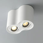 Double GU10 COB Epistar LED Surface Downlight 20W 24W CRI 85+ 25° Dimmable AC 85-265V Black