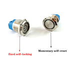 IP65 LED Metal Push Button Switch 12mm 16mm 19mm 22mm 3A Momentary Latching 5-220V 5 Colors