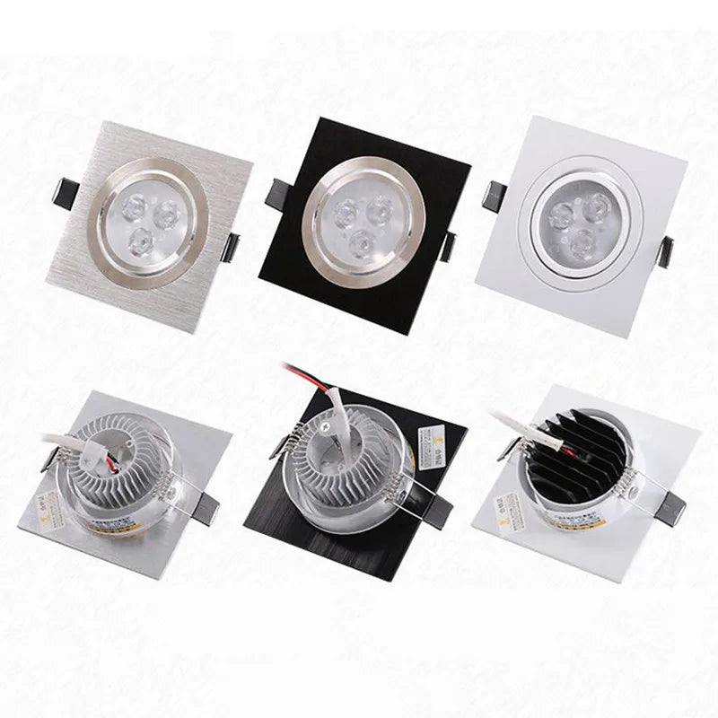 Dimmable Square LED Recessed Downlight 3W 5W 7W 9W 12W 45° No UV AC 85-265V 100,000hr