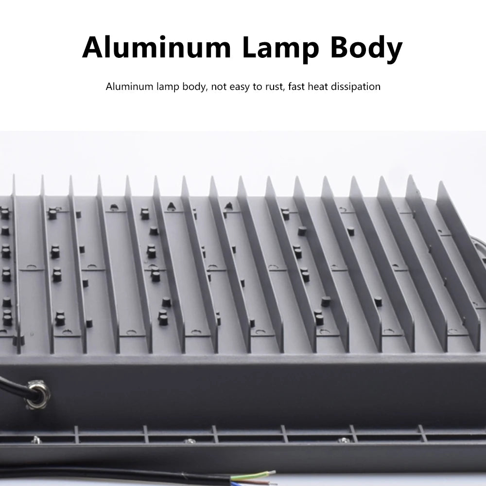 LED Flood Light 100W 200W 600W IP66 AC 110-240V Outdoor Wall Spotlight Aluminum