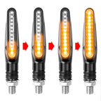 Motorcycle LED Turn Signal 335 SMD Flowing Water Effect Built-In Relay DC 12V M10 2-Pack