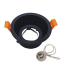 GU10 MR16 Recessed Downlight Mounting Frame Aluminum White Black Single Ring 75mm Cutout
