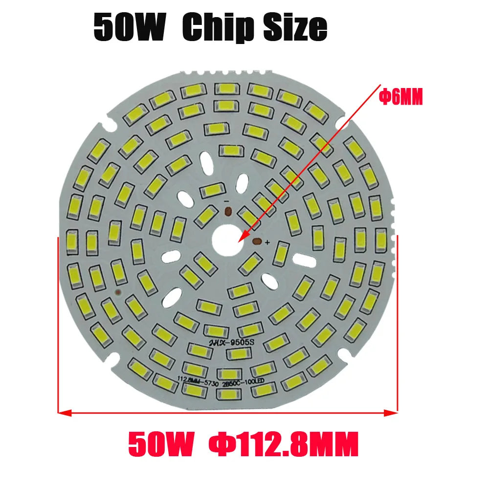 SMD5730 Round LED Lamp Board 2W-100W 110-120lm/W CRI 85+ San'An 300mA×2 DIY Downlight
