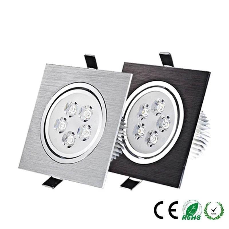 Dimmable Square LED Recessed Downlight 3W 5W 7W 9W 12W 45° No UV AC 85-265V 100,000hr