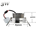 5-Pack 3W 5W LED Recessed Downlight Epistar Silver Adjustable Head AC 85-265V 3-Color