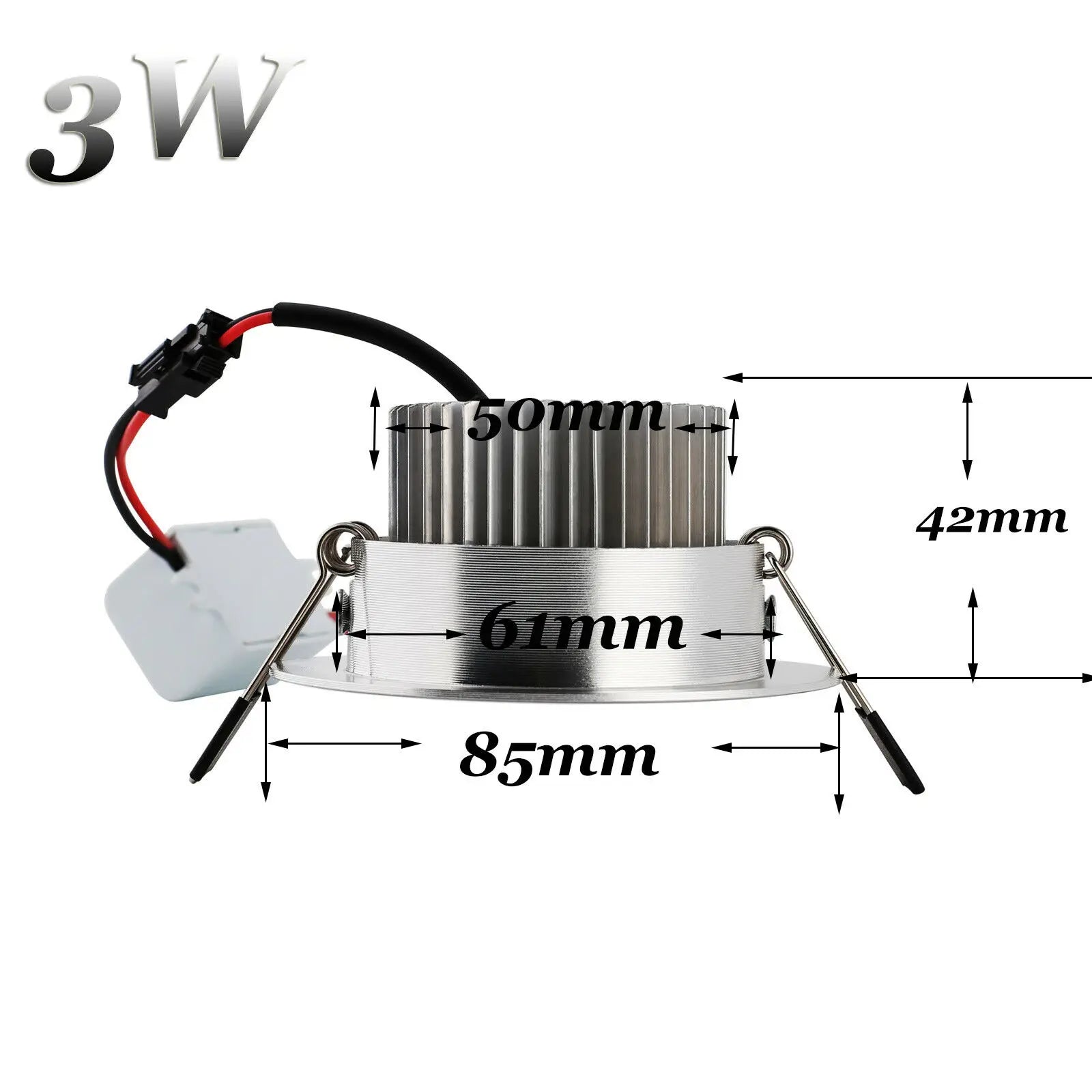 5-Pack 3W 5W LED Recessed Downlight Epistar Silver Adjustable Head AC 85-265V 3-Color