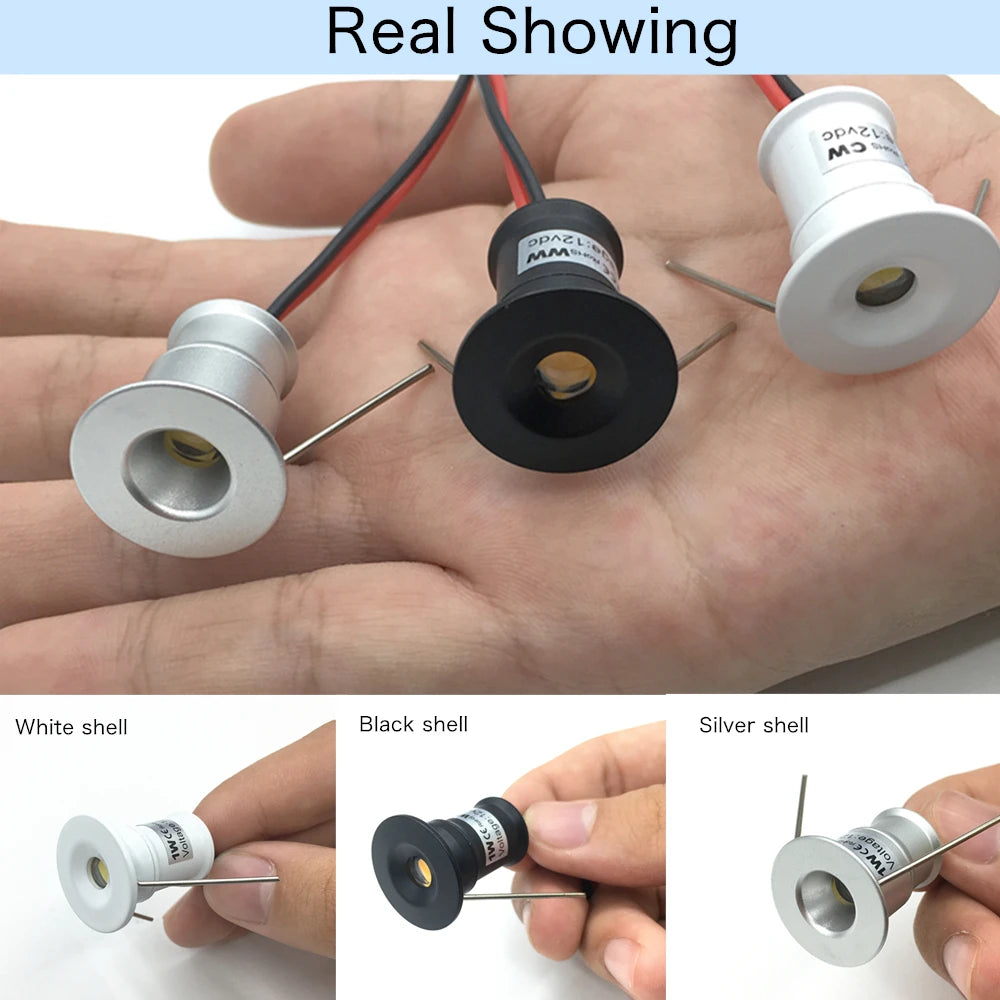 10PCS Mini Recessed LED Cabinet Downlight 12V IP65