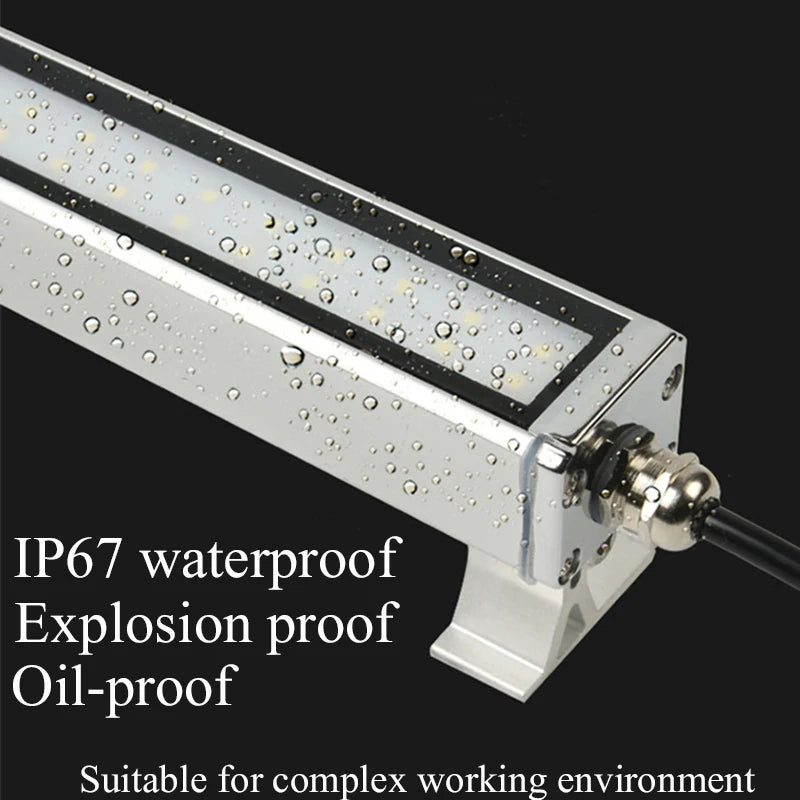 IP67 LED Machine Tool Work Light 8W 12W 18W 24W Aluminum Tempered Glass Cool White 24V 110V 220V CNC Lathe Milling Oil Proof Explosion Proof