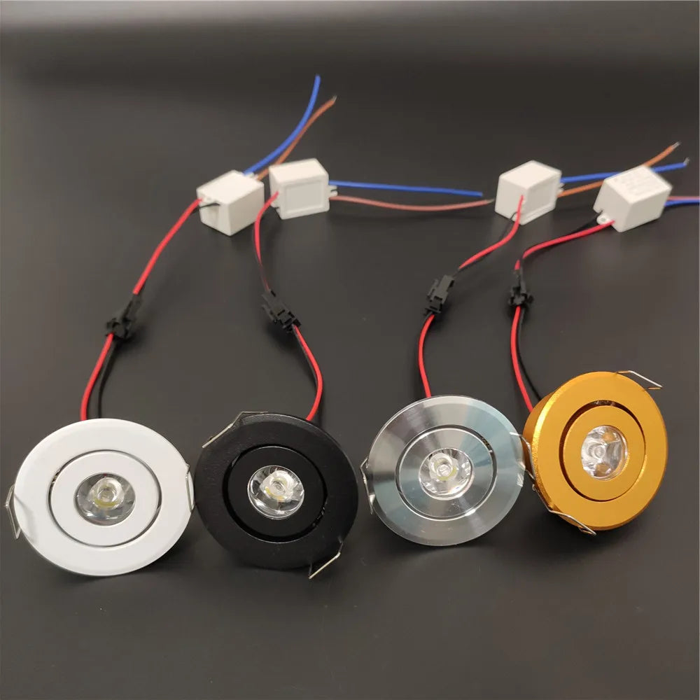 Dimmable Mini LED Recessed Downlight 1W 3W Aluminum IP52 CRI 80 100 Degree AC 85-265V 52mm Touch Switch Foyer Ceiling Spot