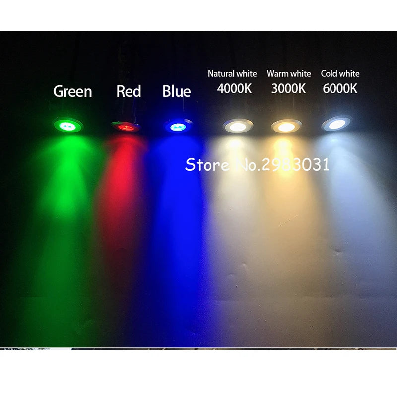 IP68 Waterproof LED Underground Light 1W 3W 5W Outdoor Buried Yard Lamp Landscape Path Floor Light