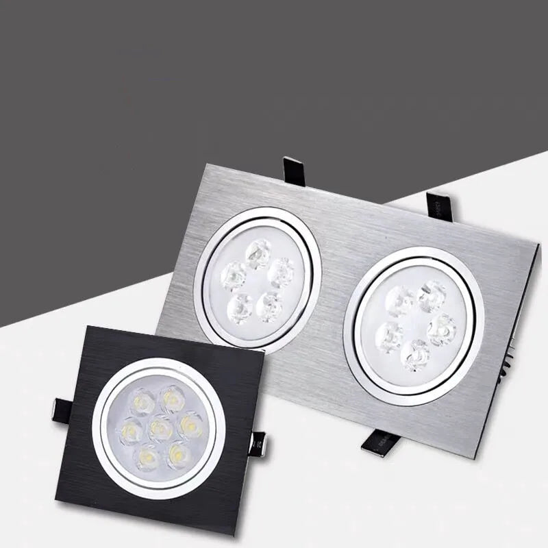 Dimmable Square COB LED Recessed Downlight 3W 5W 7W 10W 14W 18W 45-Degree 85-265V