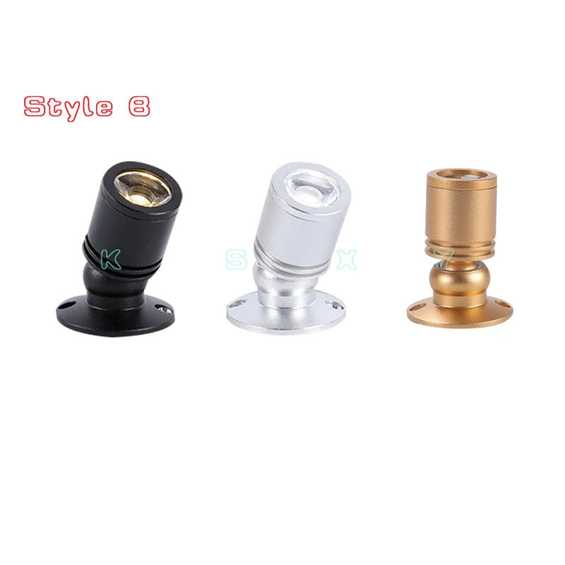 Mini LED Cabinet Spotlight 1W 3W DC 12V Warm White Natural White Cool White Red Green Blue Driver Included Surface or Recessed Mount Aluminum Black Silver