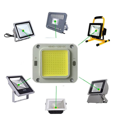 COB High-Power LED Chip + Driver Kit 10W 20W 30W 50W 100-130lm/W AC 85-265V Floodlight