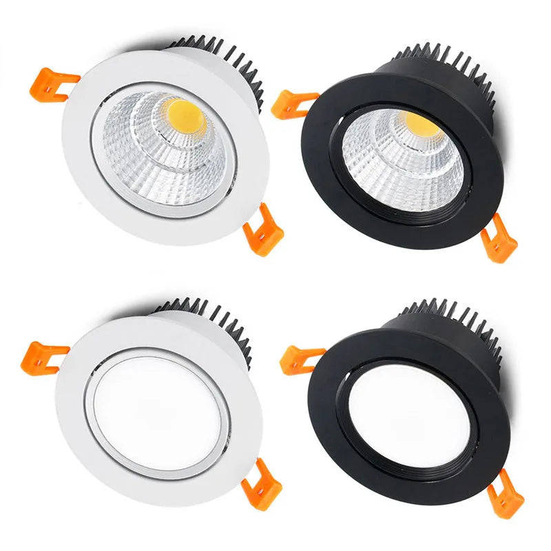Dimmable COB LED Recessed Downlight 5W 7W 9W 12W 15W 18W Epistar 60-Degree CRI 85+ 85-265V