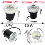IP68 LED Underground Ground Light 3W 5W 10W 15W AC 85-265V or DC 12V 120 Degree 100 lm/W Aluminum Garden Path Landscape 4 Pack