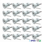 1W DC 12V Mini LED Recessed Spotlight IP65 D20mm 15mm Cutout 30° 120° Dimmable 6-Color