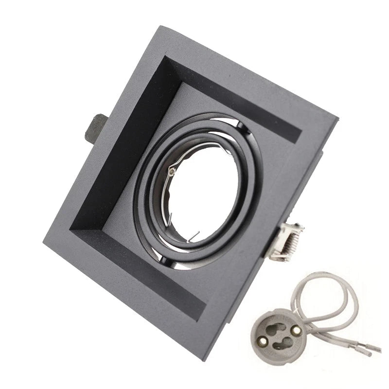 Square GU10 MR16 Recessed Downlight Frame Bracket Single Double Triple Ring Adjustable