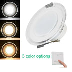 3-Color Switchable LED Recessed Downlight 5W 7W 9W Acrylic CRI 85+ IP52 AC 85-265V