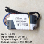 Constant Current LED Driver 240-300mA 3W-50W SM Plug AC 90-265V Short Circuit Protection