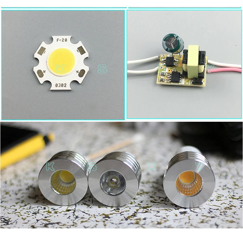10-Pack COB LED Spotlight 1W 3W GU10 E27 MR16 GU5.3 30° AC 85-265V Warm Cool White Epistar
