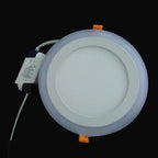 LED Recessed Panel Downlight 6W 9W 16W 24W SMD 2835 3 Mode Switch Blue Ring Plus Warm White or Cool White Aluminum Acrylic AC 85-265V