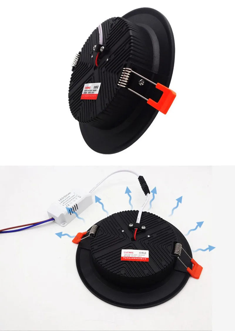 LED Recessed Ceiling Downlight 5W 9W 12W 15W 18W 24W 30W 36W 100lm/W AC110-240V