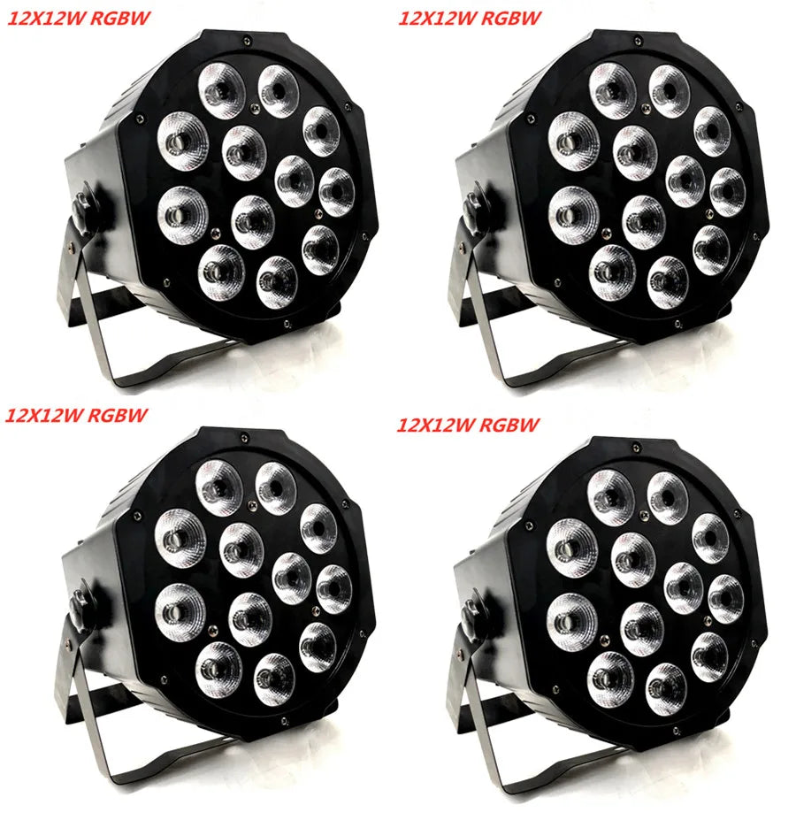 12x RGBWAUV 6-in-1 LED PAR Stage Light 18W DMX 6/10CH 45° AC 90-240V US Plug DJ Party