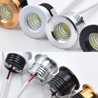 3W Mini LED Recessed Spotlight 265lm 45° CRI 80+ IP42 D38mm 30mm Cutout Black White Silver Gold