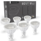 GU10 LED PAR16 Reflector Bulb 6W 500lm CRI 92 38 60 or 100 Degree Beam Angle AC 100-240V Halogen Replacement 6 Pack