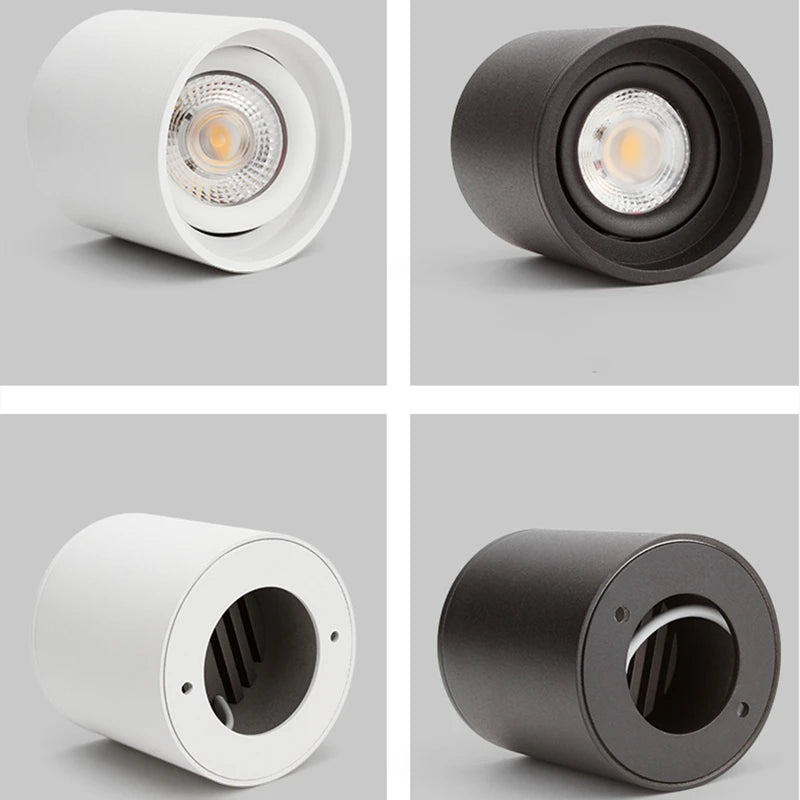 Dimmable LED Surface Mounted Downlight 6W 10W 12W 15W 18W 22W Die Cast Aluminum SMD 5730 CRI 85 60 Degree Knob Switch AC 85-265V