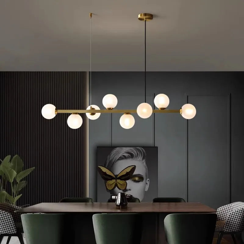 Modern Multi-Head Glass Pendant Chandelier 8 10 12 Heads 72-106W 4-Mode AC 90-240V