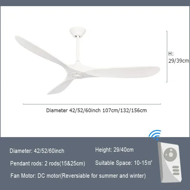 Modern Wooden Ceiling Fan Remote Control Light