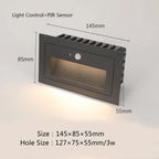 IP65 LED Outdoor Step Wall Light PIR Sensor or Switch Control Die Cast Aluminum Warm White Cool White AC 85-265V or DC 12-24V Black White