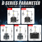 HLXG D1S D2S D3S D4S D1R D2R D3R D4R LED Canbus 6000K 9-36V IP68 Fan Cooled HID Upgrade