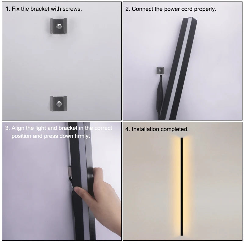 IP65 LED Outdoor Linear Wall Light 12W 22W 32W 40W 48W Warm White Neutral White AC 85-265V Garden Porch Hotel Decorative Wall Lamp
