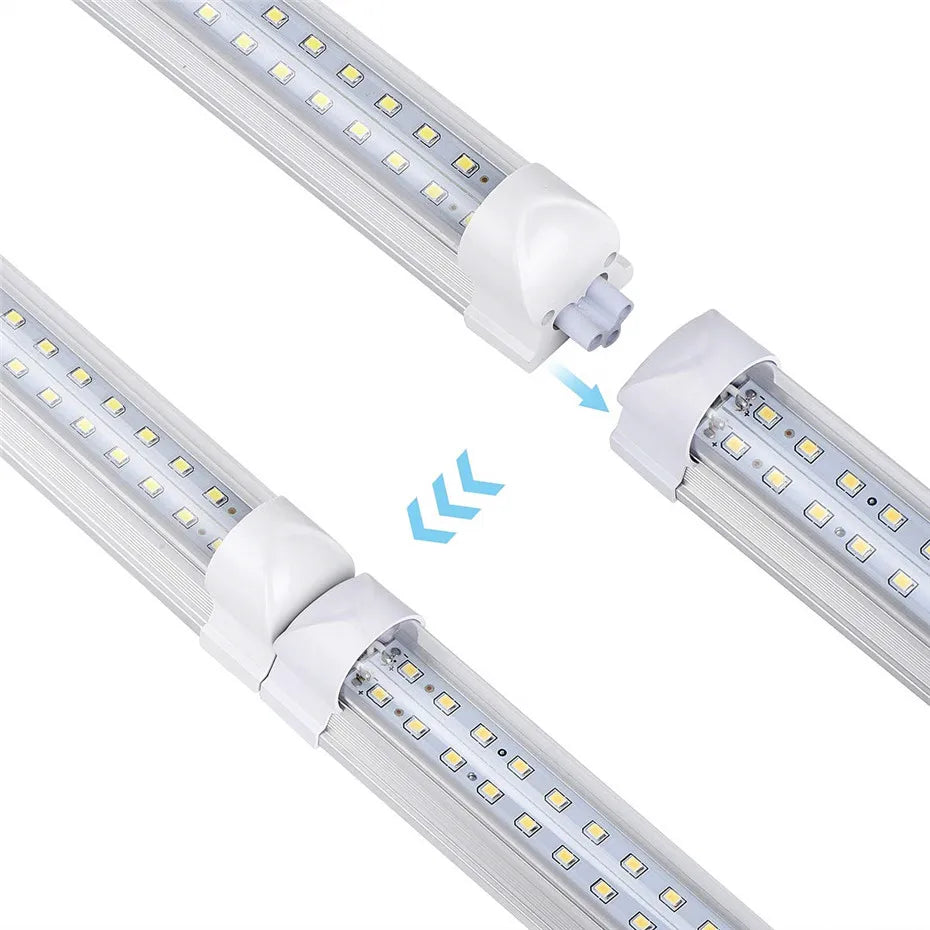 T8 LED Tube 20W 57cm 270-Degree V-Shape Epistar SMD2835 Clear Milky 110-220V Warm Cool White