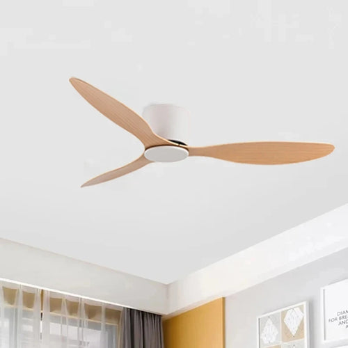 DC Motor Ceiling Fan No Light 42 52 Inch 6 Speed Reversible Remote White Wood Black 110-220V