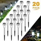 Solar Garden Stake Light IP55 Auto Dusk-Dawn 6-8hr H29.5cm ABS Stainless Steel Pathway