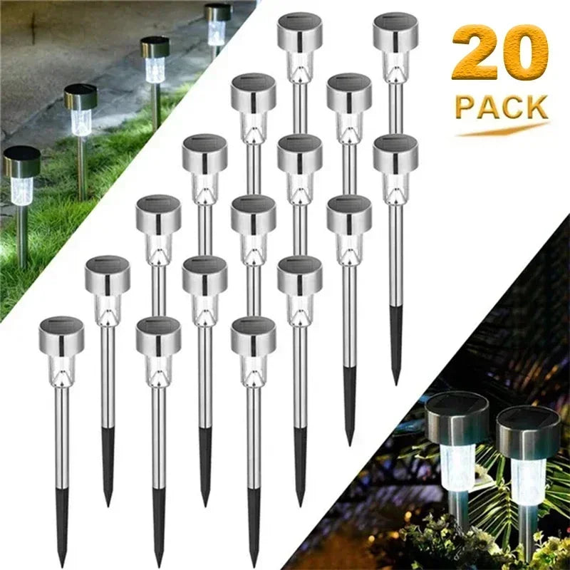 Solar Garden Stake Light IP55 Auto Dusk-Dawn 6-8hr H29.5cm ABS Stainless Steel Pathway