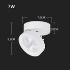 Foldable COB LED Surface Mounted Spotlight 7W 10W 15W Adjustable Brushed Nickel 85-265V