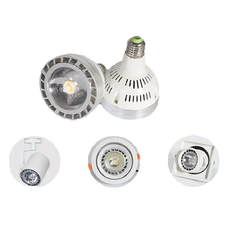 PAR30 COB LED Spotlight 35W E26 E27 3500-4200lm CRI 80+ 24° AC 110-240V 3-Color
