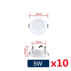 10-Pack LED Recessed Downlight 5W 9W 12W 15W 18W Epistar DC12V DC24V AC110-240V 120°