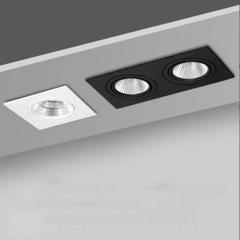 Dimmable COB LED Recessed Downlight 7W-15W Single Double Triple Head 24° CRI 85+ AC 85-265V