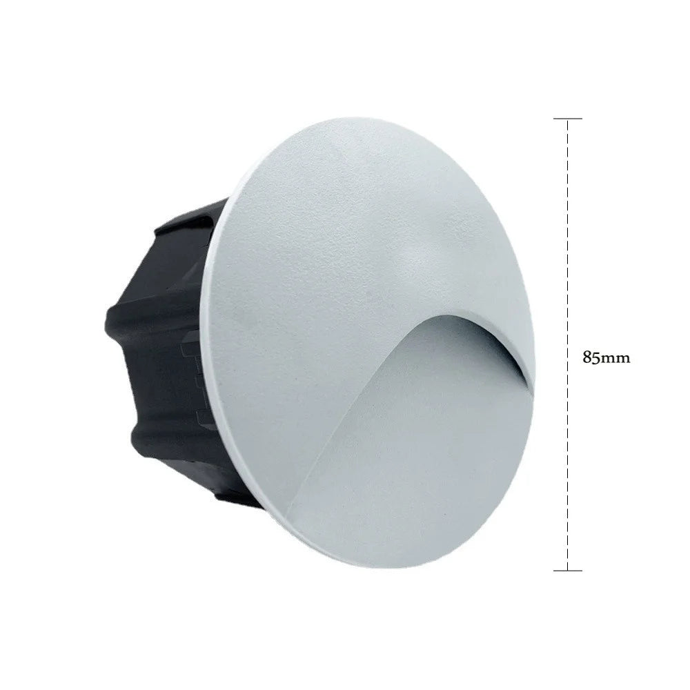 3W IP65 LED Recessed Stair Step Light AC 100-240V Sand White Black Gray 50,000hr Wall Lamp