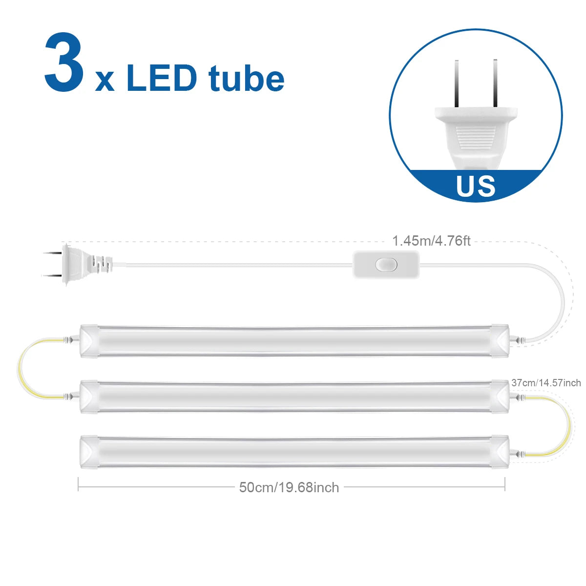 50cm LED Tube Light T5 15W T8 25W SMD2835 CRI 80 Warm Neutral Cool White AC 85-265V