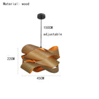 Southeast Asian Handmade Bamboo Wood LED Pendant Light E26 60W Max D45cm Adjustable Cord AC 110-240V Bedroom Dining Room Hotel