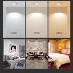 Dimmable LED Panel Downlight 9W 15W 18W 24W 30W Epistar Magnesium Alloy Black White 110-240V