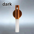 USB Rechargeable Magnetic LED Wall Lamp Motion Sensor 3 Modes 3 Color Temperatures Dimmable ABS Wood Grain Black Dark White Indoor
