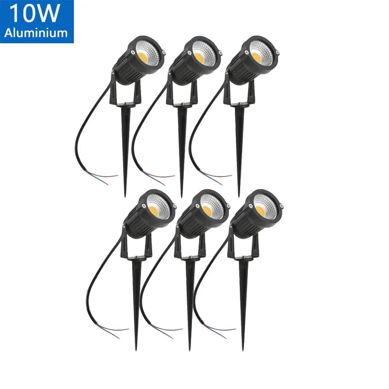 IP65 LED Garden Lawn Spike Light 5W 10W 15W AC 85-265V or DC 12-24V Aluminum ABS Warm White Cool White RGB Outdoor Landscape