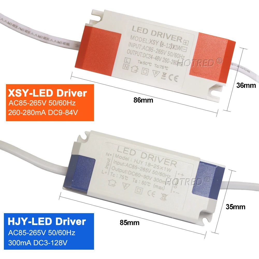 Isolated Constant Current LED Driver 1W-36W 260-300mA AC 85-265V Overvoltage Short Circuit Protection